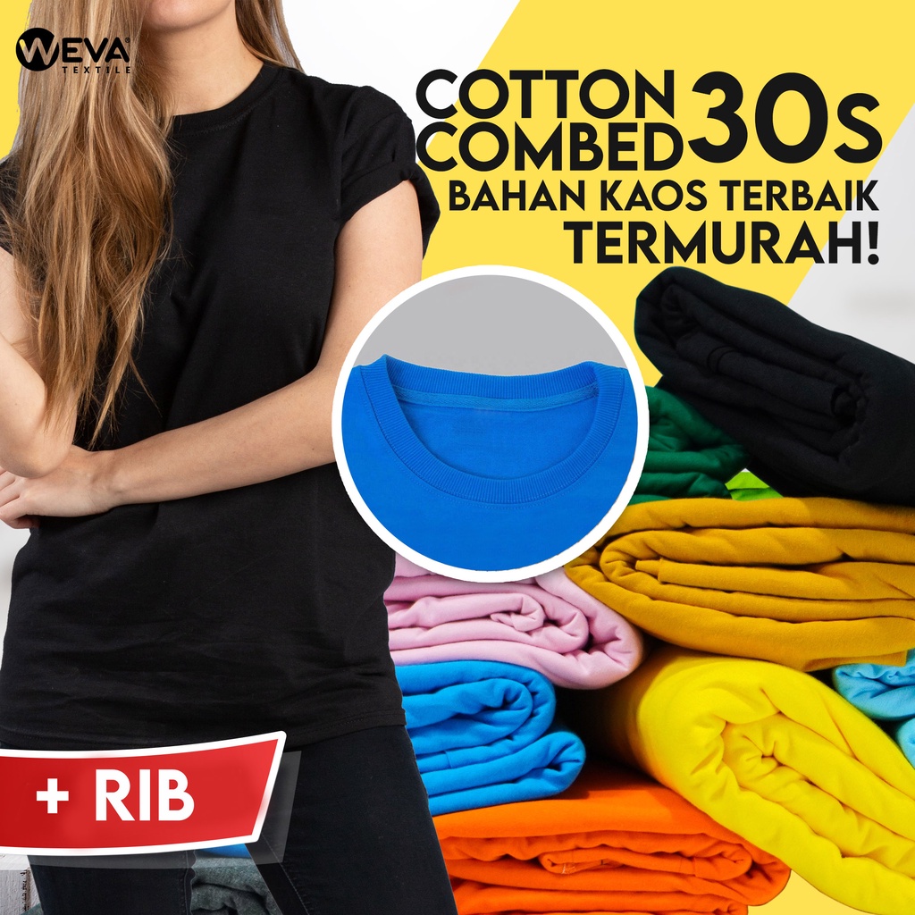 PLUS RIB Kain Katun Cotton Combed 30s Bahan Kaos Murah
