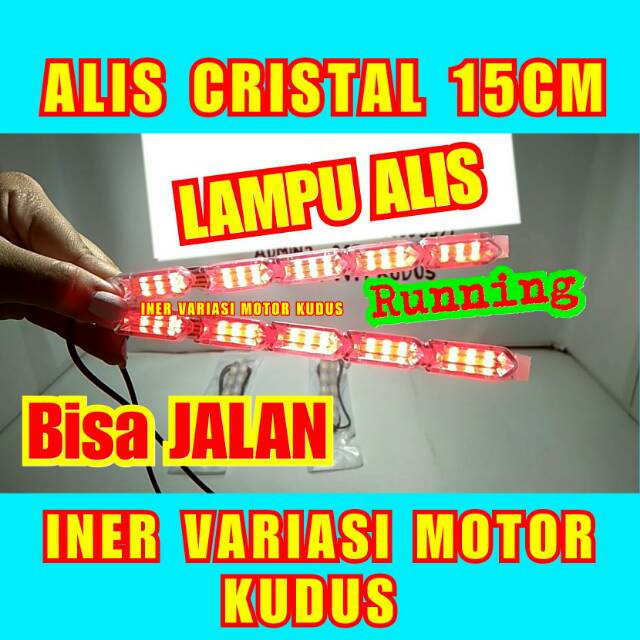 Lampu DRL ALIS CRISTAL 15CM 2WARNA RUNNING FLEKSIBEL ivm iner variasi motor kudus