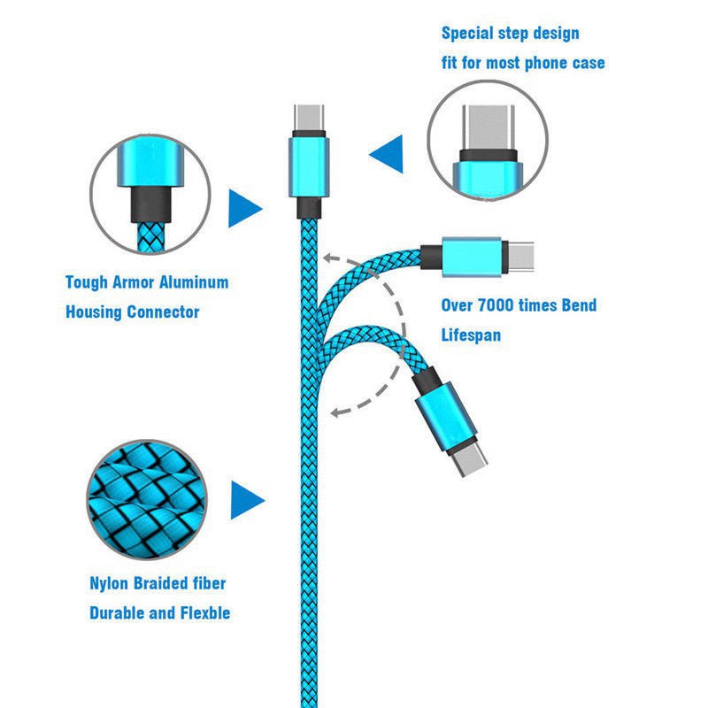 Nylon Braided USB Cable / Micro USB Fast Charging Cable / Data Sync Charger Cable Line / For Android phone Huawei xiaomi samsung Vivo