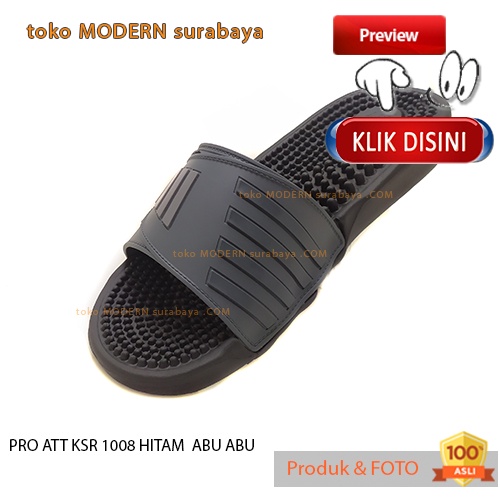 Sandal pria casual sandal slide karet murah PRO ATT KSR 1008 HITAM ABU ABU