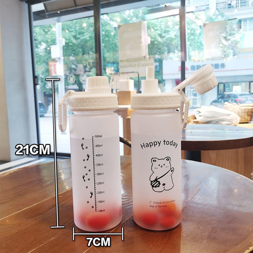 Top 500ml Frosted Water Bottle Travel Portable Dengan Sedotan Botol Minum