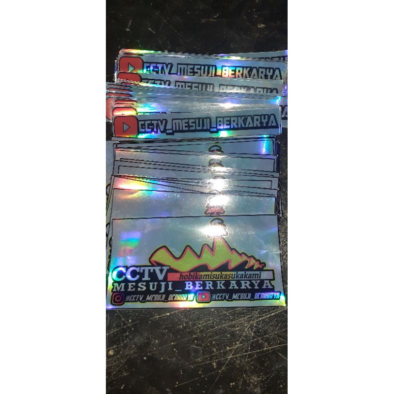 

sticker logo warna hologram 10rb