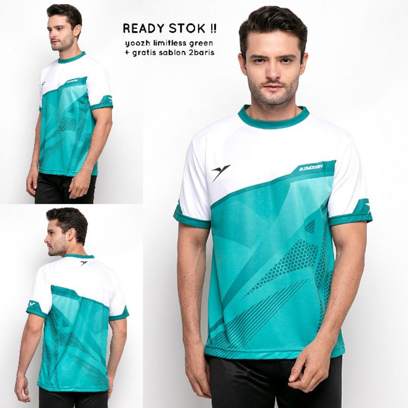 Baju badminton Yoozh LIMITLESS GREEN jersey badminton kaos badminton original