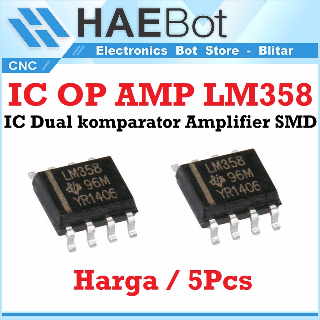 [HAEBOT] IC OP AMP LM358 P SOC8 SMD Dual Dua Komparator Amplifier Mudah Op-amp Dua Channel Penguat Sinyal Elektronik