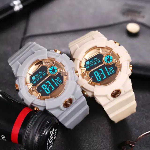 Jam Tangan Pria / Wanita Kasual Strap Rubber Digital Anti Air SS21