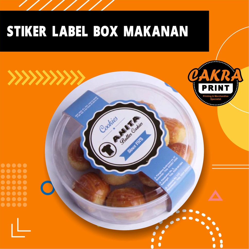  Stiker  perekat Kotak Makanan  Murah  FREE DESIGN Shopee 