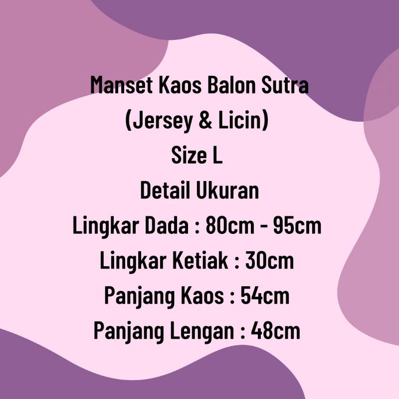 Inner kebaya size L /daleman kebaya bahan balon sutra