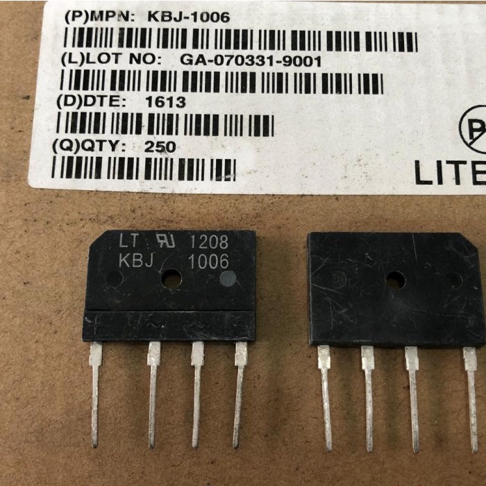 Dioda bridge 10A sisir 600V jembatan rectifier KBJ1006 LITEON ORI
