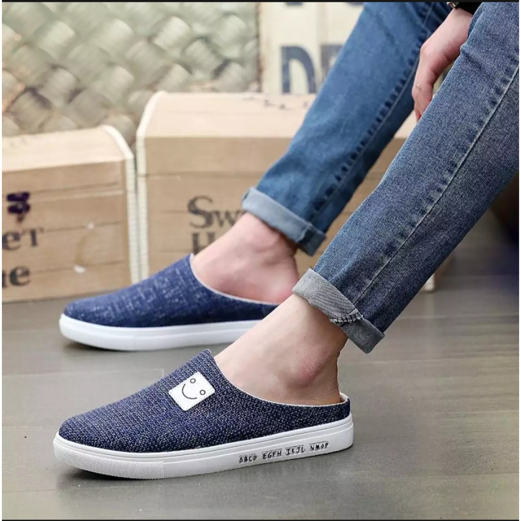 Sepatu Wanita Slip On Marsmellow Slipon Mules Spatu Flat Flatshoes Flatshoe Perempuan Krem Hitam Dan Biru FSH237