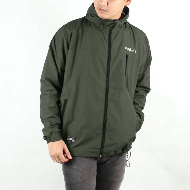 Jaket Outdoor More Wangker’s Jaket Parasut Pria Jaket Distro Jaket Running Hijau