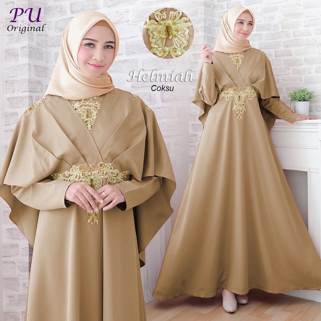 CHERON SALE 17295 - Baju Muslim Gamis Syari Maxi Maxy Dress Pesta Bordir Busana Gamis Pesta Lebaran 