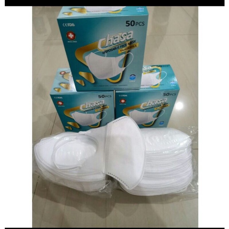 Masker Duckbill 3D Isi 50pcs Face Mask Chasa masker non medis