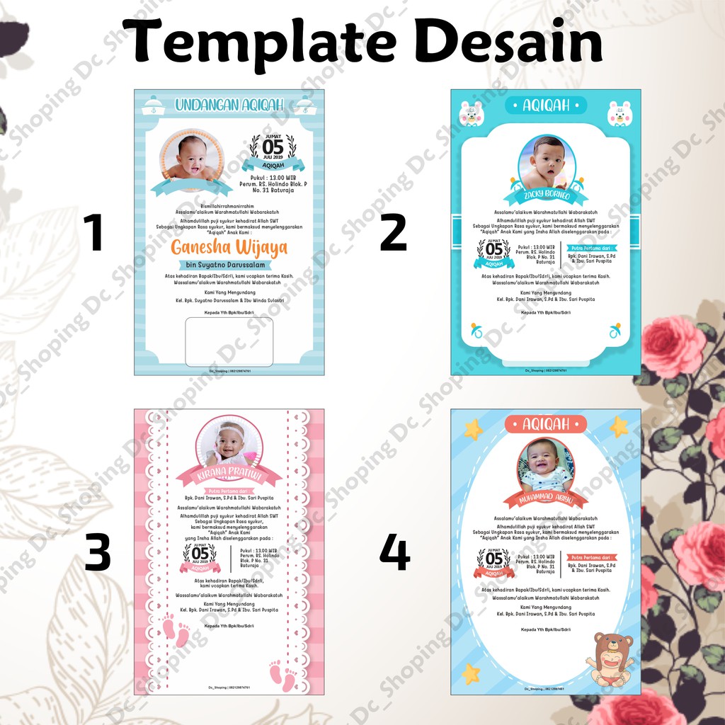 Kartu Ucapan Aqiqah/stiker nasi kotak/stiker aqiqah nasi kotak