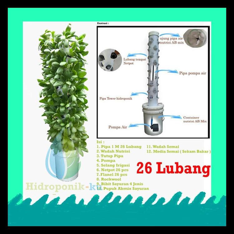 

PAKET HIDROPONIK KU, VERTIKAL HIDROPONIK SET 26 LUBANG SIAP PAKAI