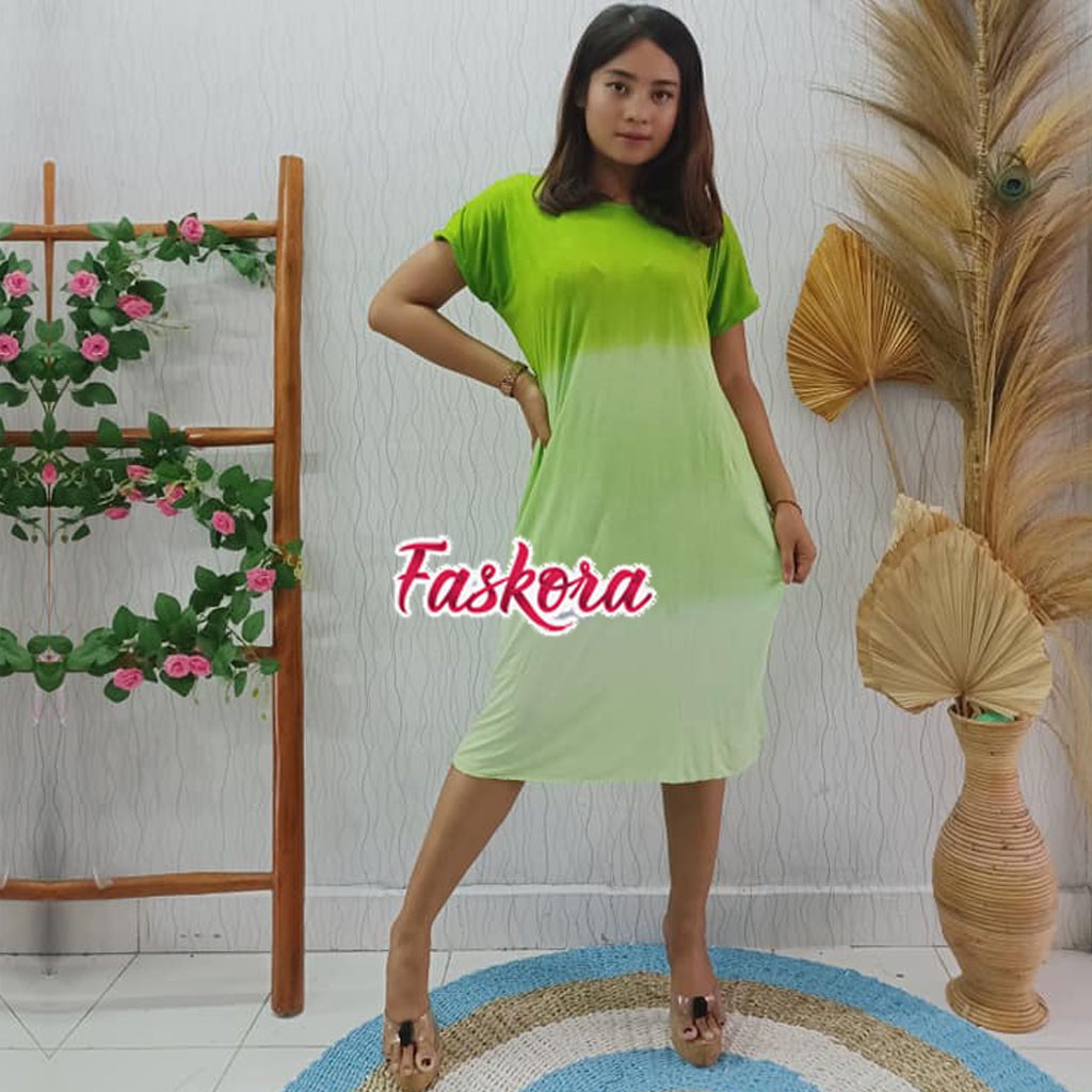 Dress Bali Jumbo - Dress Wanita Casual Dress Tie dye Jersey Bercak ld 120cm 100kg