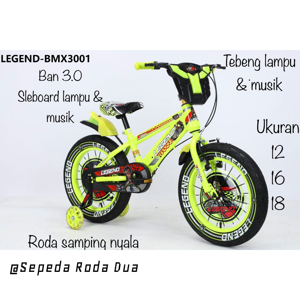 Sepeda BMX 12" Legend 3001 Ban 3.0 (musik+lampu)