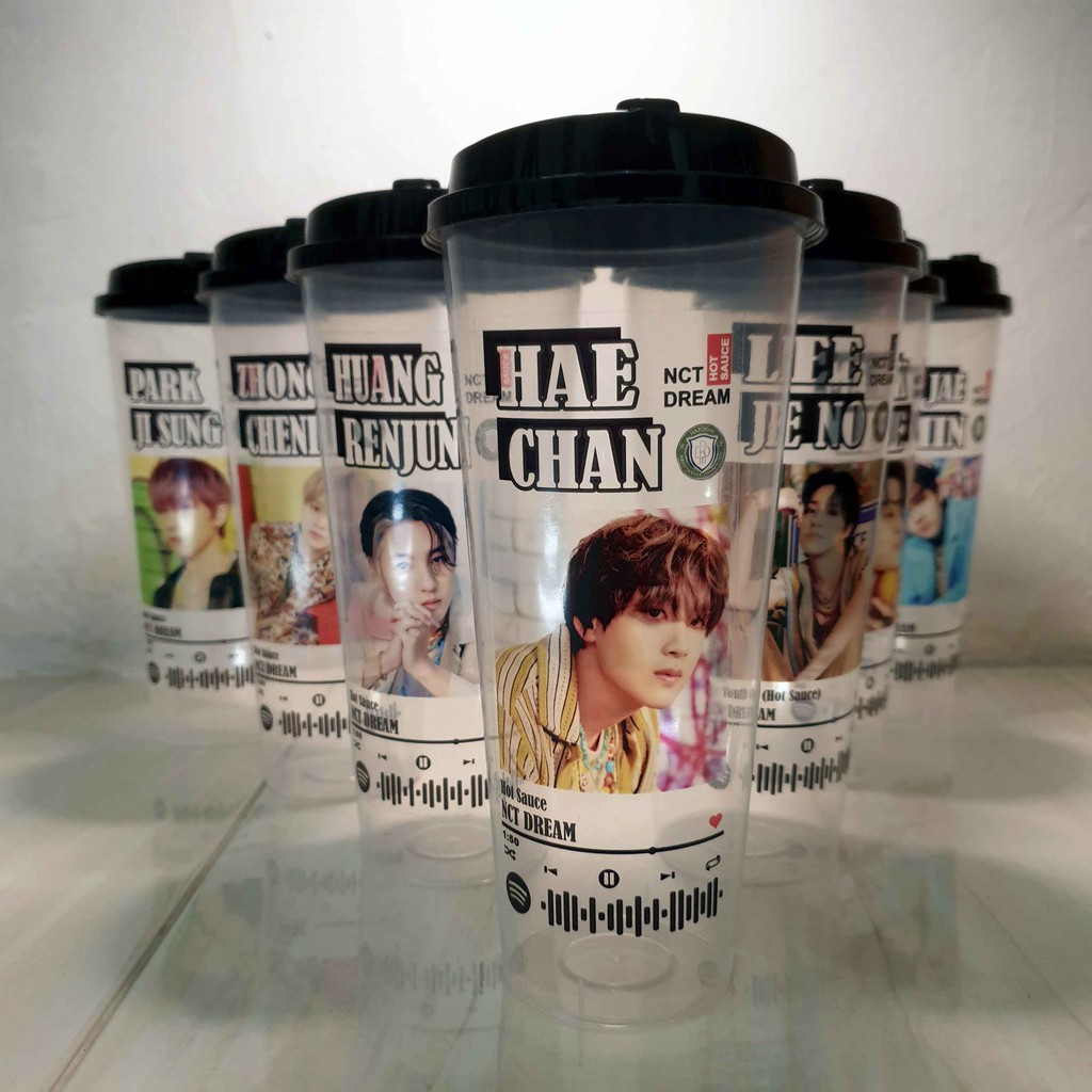 REUSABLE CUP KPOP // GELAS REUSABLE // NCT DREAM HOT SAUCE SCAN SPOTIFY NEW!!! ( READY STOK)
