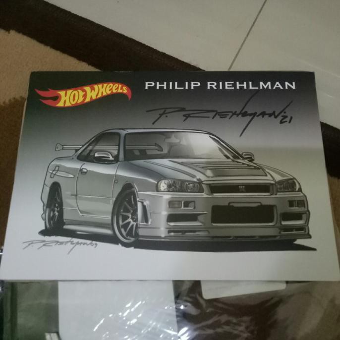 Hotwheels Poster Nissan Skyline R34 Indonesia Super Treasure Hunt Terlaris