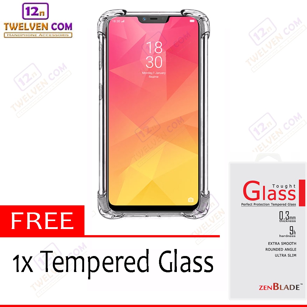 [FLASH SALE] Case Anti Crack Anti Shock Softcase Realme 2 - Free Tempered Glass