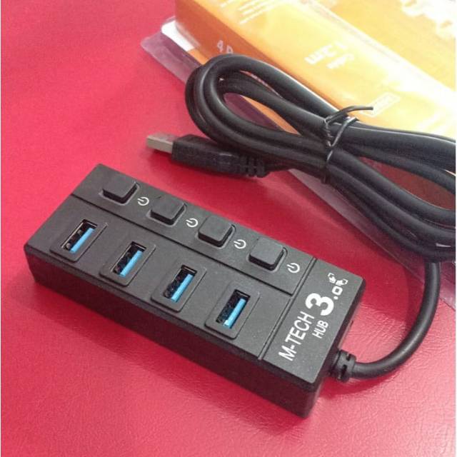 HUB USB 3.0 M-TECH 4 PORT ON/OFF KABEL 1.2M - USB HUB 3.0