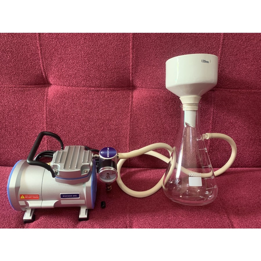Set Buchner Filter Funnel 1000ml & 120mm Plus Vacuum Pump Rocker 300