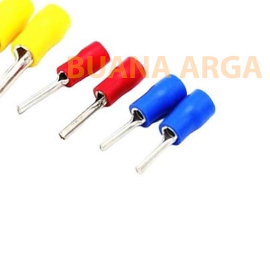 Skun Pin Bulat/Skun Tusuk PTV-2-12 Merah Hitam Biru Kuning 2.5mm - Hitam