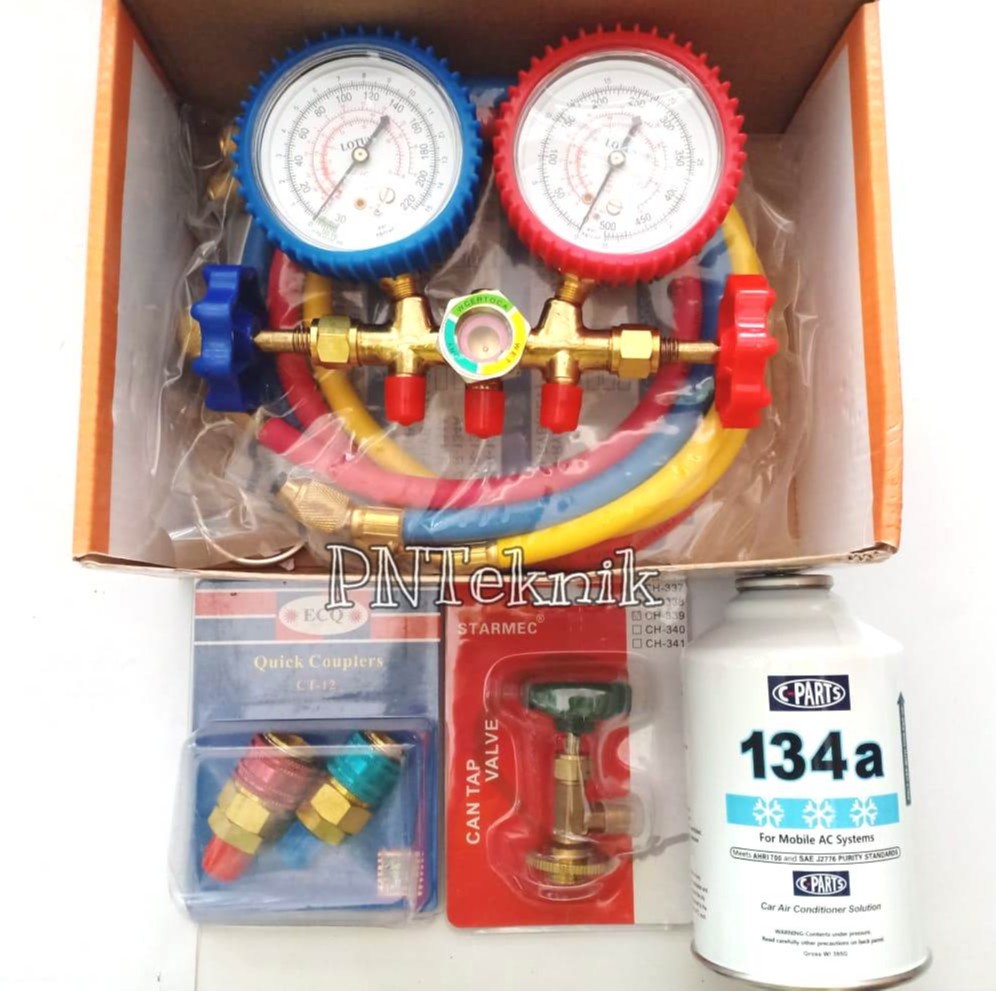 Paket Isi Preon AC Mobil Komplit Dengan Quick Coupler - Freon Dupont