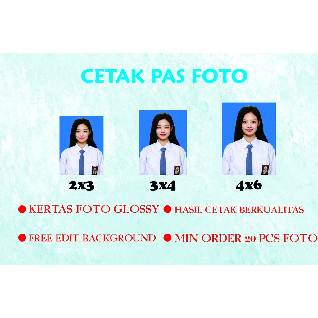 Jual CETAK PAS FOTO 2X3 / 3X4 / 4X6 (CETAK FOTO TERMURAH) | Shopee