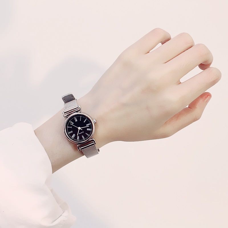 ✅COD Jam Tangan Stainless Steel Gaya Korea Untuk Wanita Analog / Jam Tangan Analog Stainless Steel