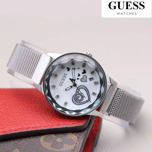 JAM TANGAN GUESS WANITA STRAP RANTAI MAGNET / JAM TANGAN WANITA GUESS FASHION ANALOG GUESS BUNGA