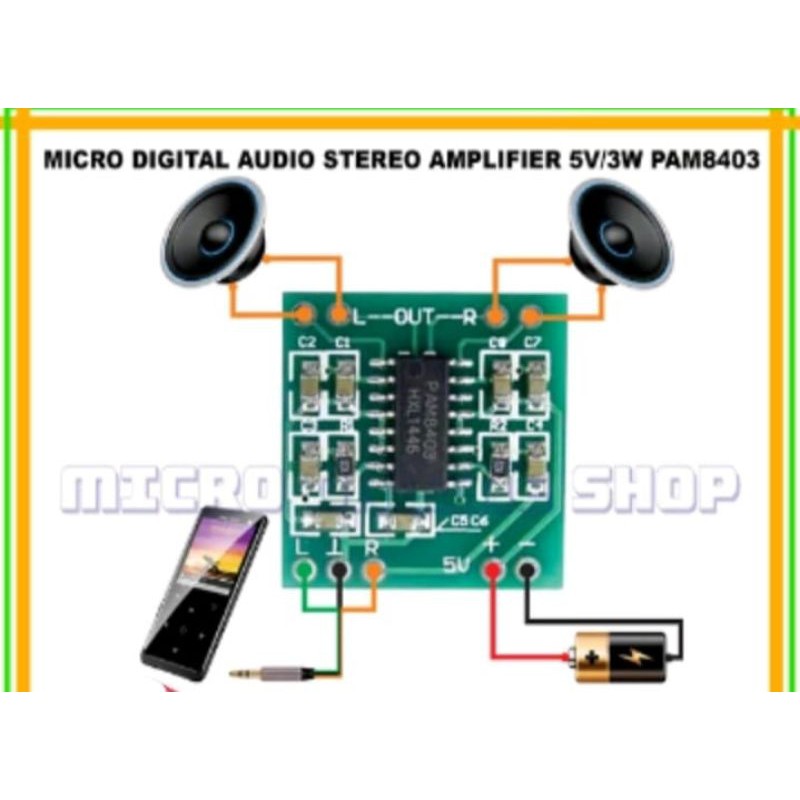 Pam8403 mini amplifier modul