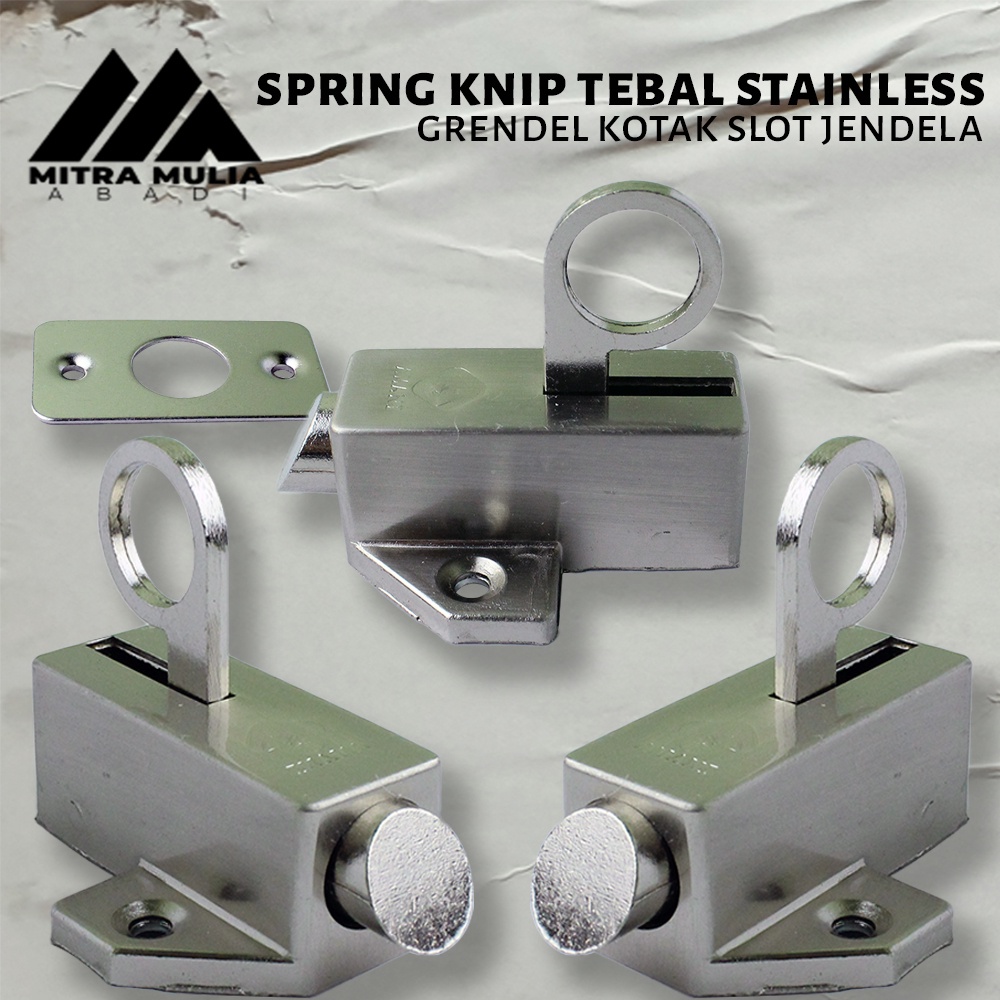 Spring Knip Tebal / Slot Jendela / Grendel Kodok / Knife / Stainless