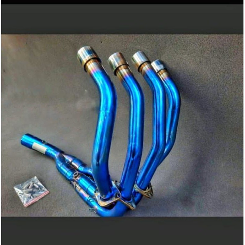 Header Leher Knalpot Racing Blue Series For Kawasaki Zx25r Zx 25r Zx-25r PNP