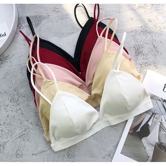 BV.ID BR620 BRA Wanita Tanpa Kawat Katun Halus Pakaian Dalam BH Bralette Elastis Seksi