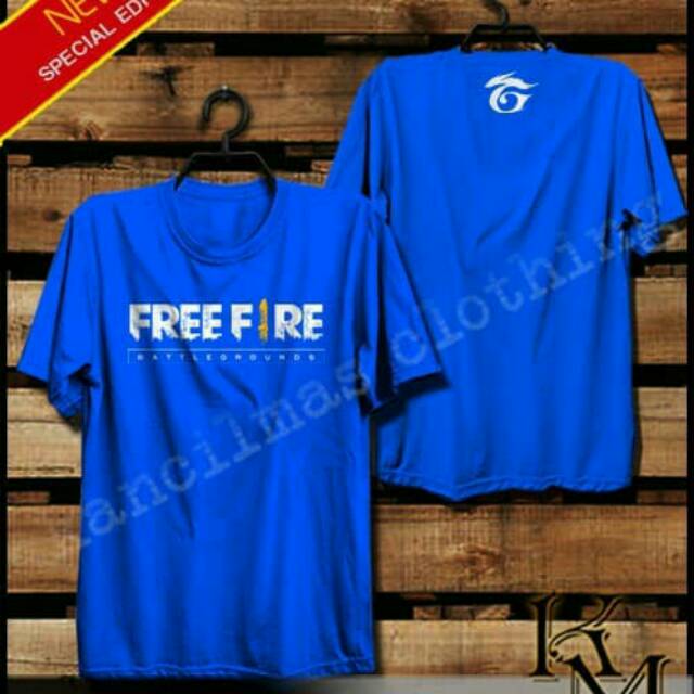 Kaos gaming freefire battle grounds garewa warna biru