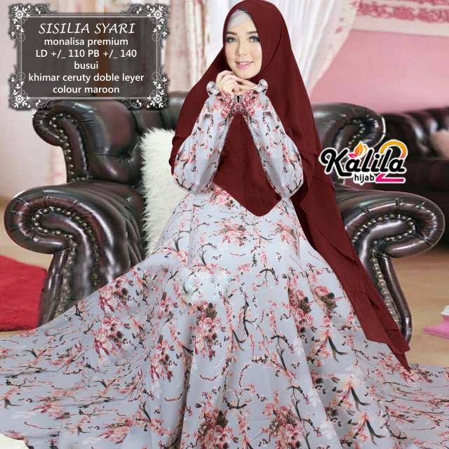 (TERBARU) SYABIAN SISILIA BY KALILA2 - DRESS SYARI - GAMIS MUSLIMAH TERBARU - BUSANA MUSLIM MOTIF