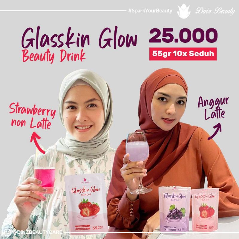 DINZ BEAUTY COLLAGEN DRINK GLASSKIN GLOW BEAUTY DRINK/MINUMAN PENCERAH