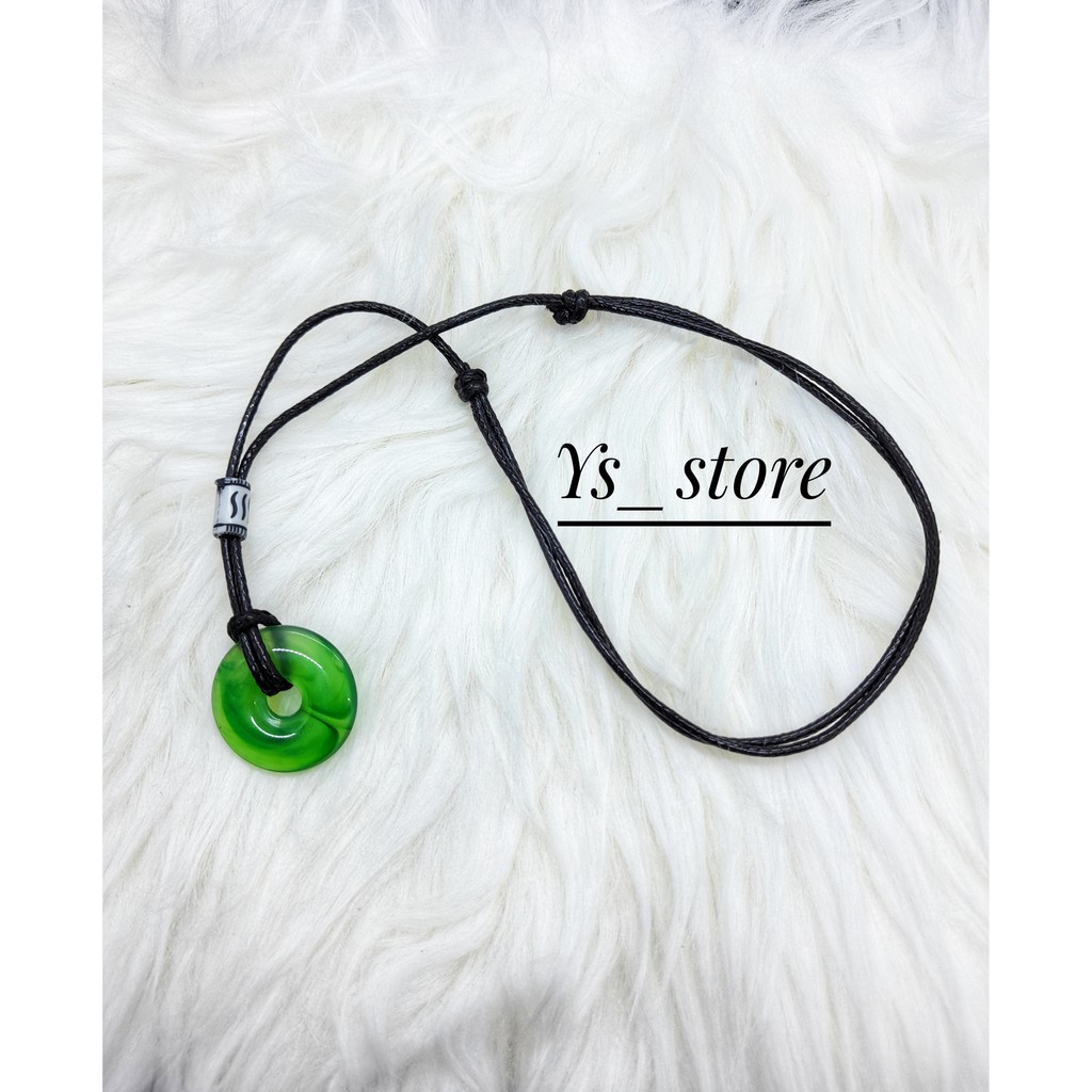 Kalung Tali Bandul Giok Hijau