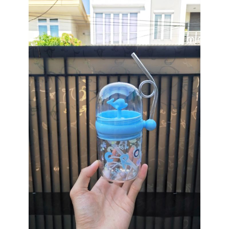 botol minum anak air mancur motif dolphin