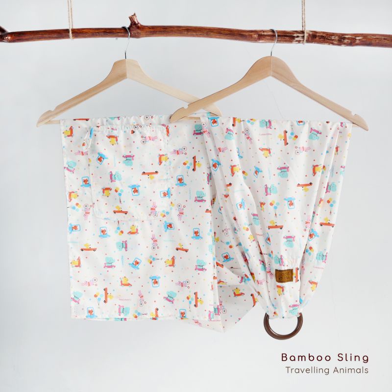B1203 Cuddle Me Gendongan Bayi Ring Sling Bamboo Sling Ringsling Cuddleme Murah M Shape Jarik-Travelling Animals