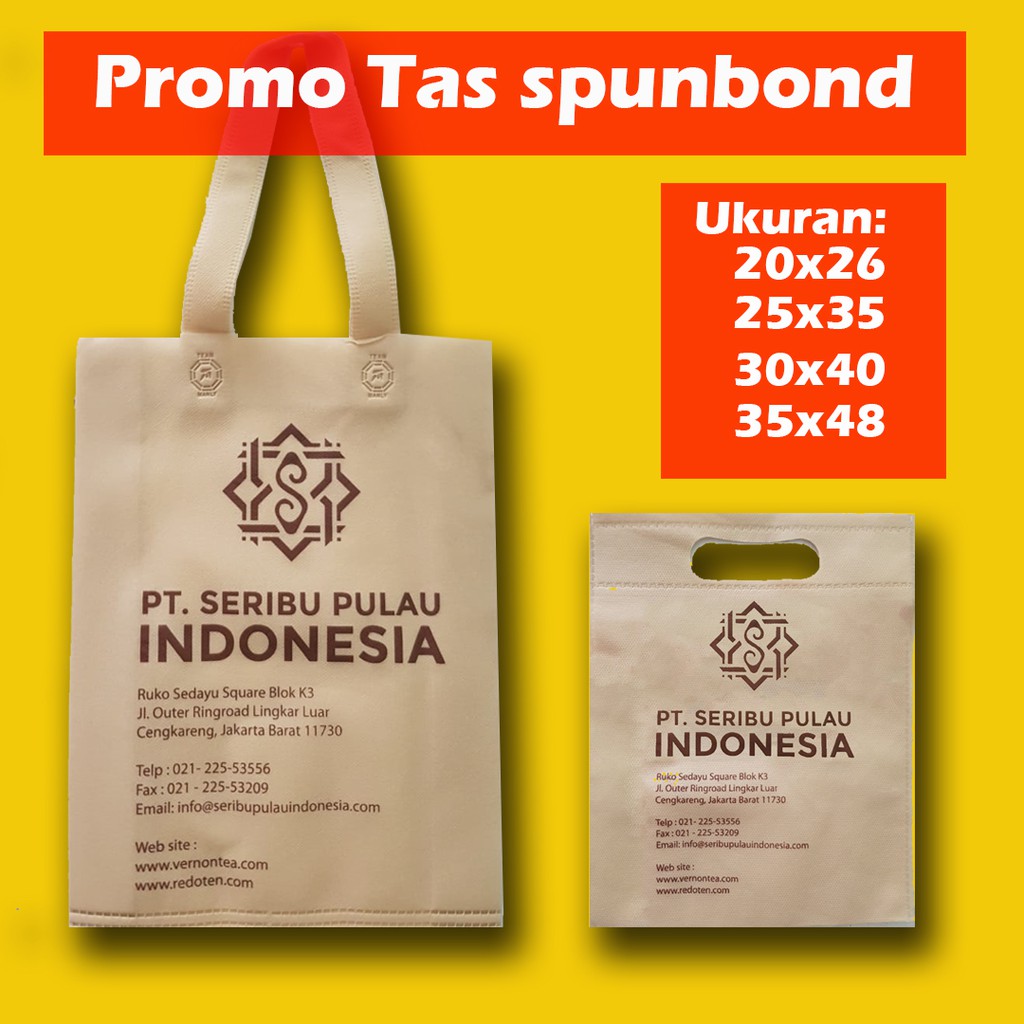 

Tas goodie bag spunbond sablon
