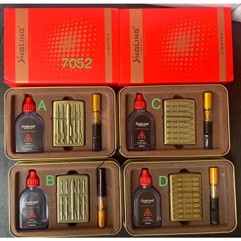 Korek Api Sumbu Set plus Minyak plus Pipa Rokok Motif Timbul