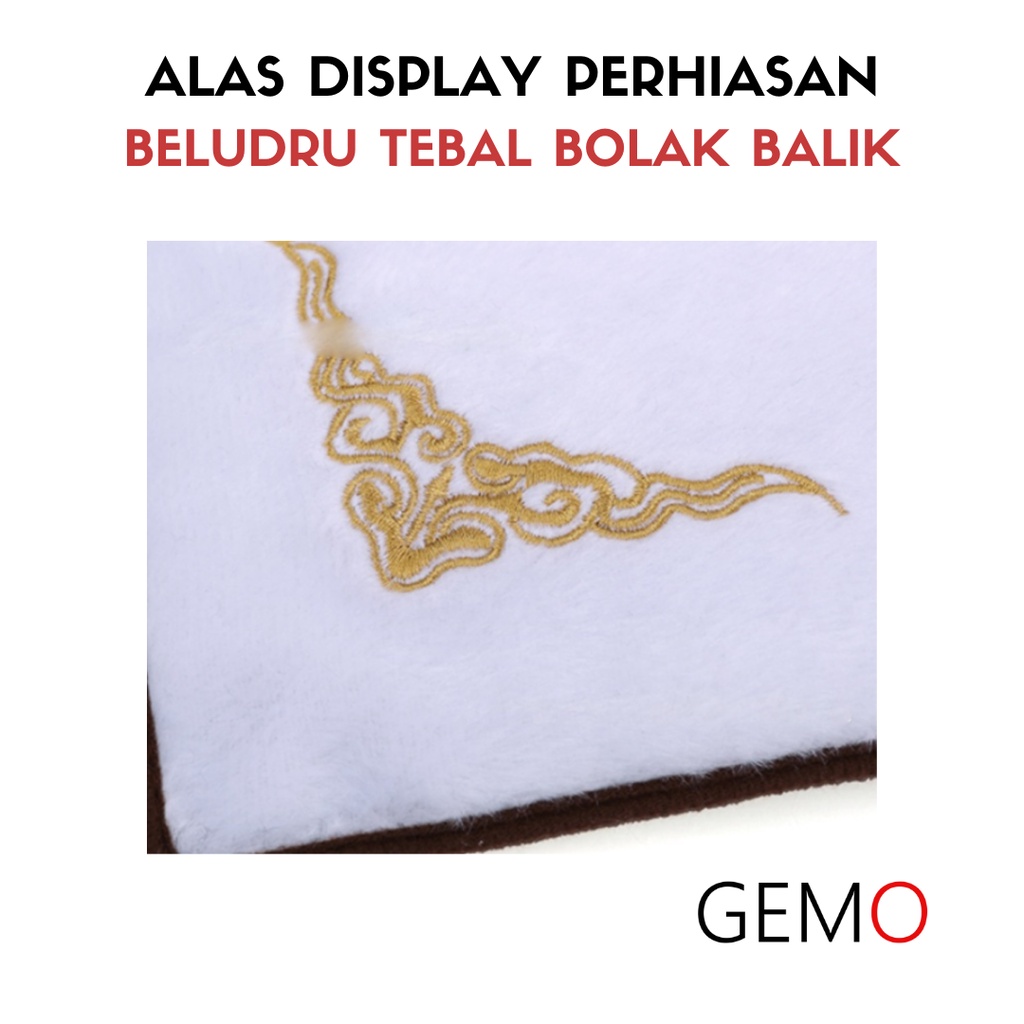 Alas Beludru Tebal Display Dudukan Perhiasan Set Mewah / Tempat Tatakan Alat Peraga Lucu Unik Murah untuk  Etalase Toko Emas Berlian / Perak Permata Berharga juga bisa untuk Box Seserahan Tunangan Nikah Kawin