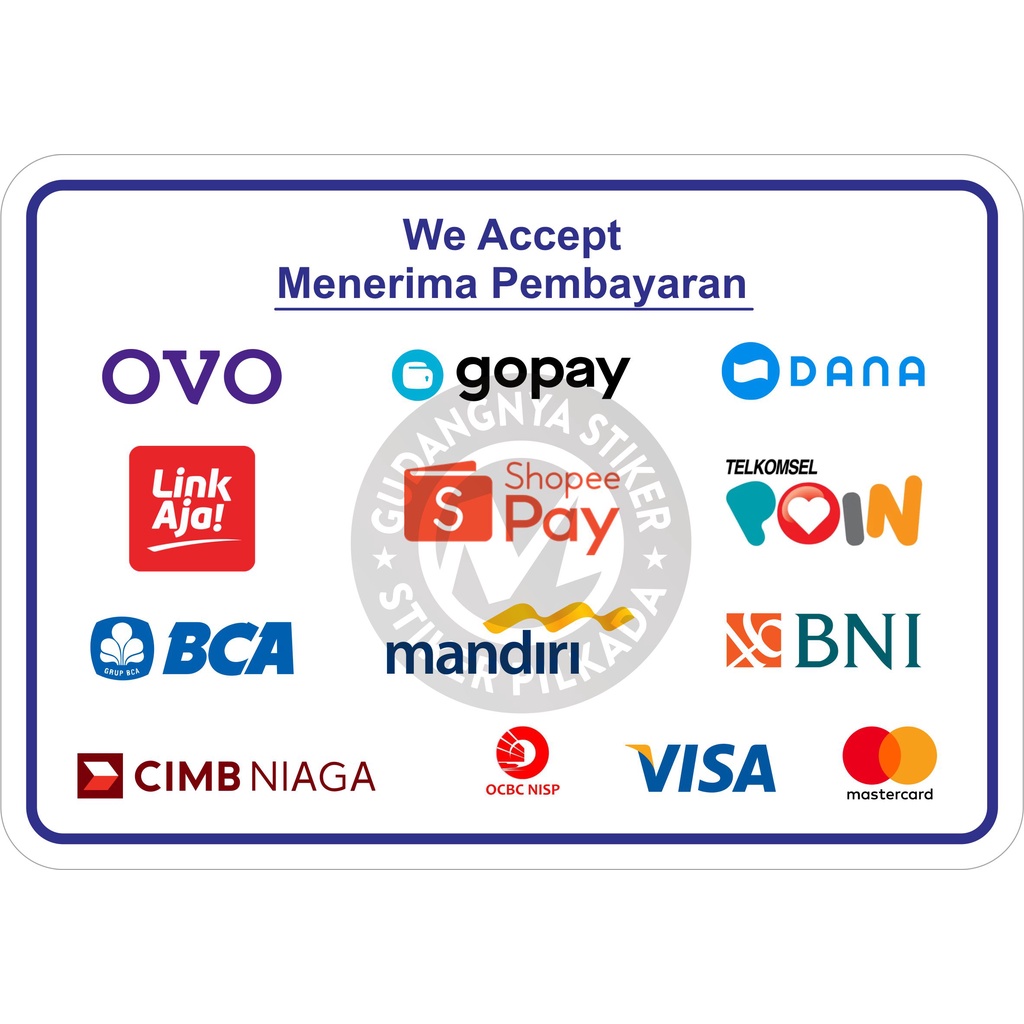 

STIKER VINYL MENERIMA / WE ACCEPT MULTI BANK
