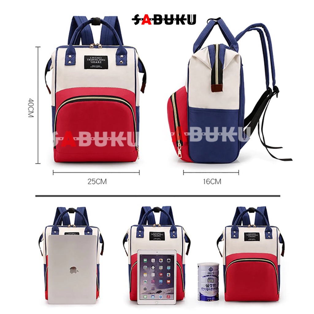 Tas Ransel Bayi Desain Style Korea  Tas Bayi Backpack Mom&amp;Baby Bag Multi-Function - 070