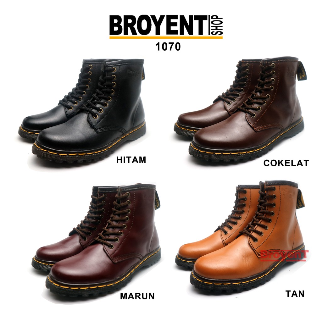 Sepatu Boots Wanita Model Docmart Kulit Sapi Asli 8 hole