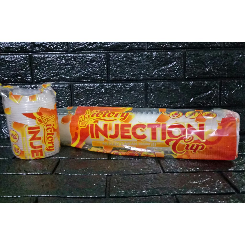 Thinwall Cup Injection 24 Oz Plus Tutup Merk Victory Isi 25 Pcs Cup Plastik Untuk Minuman Boba