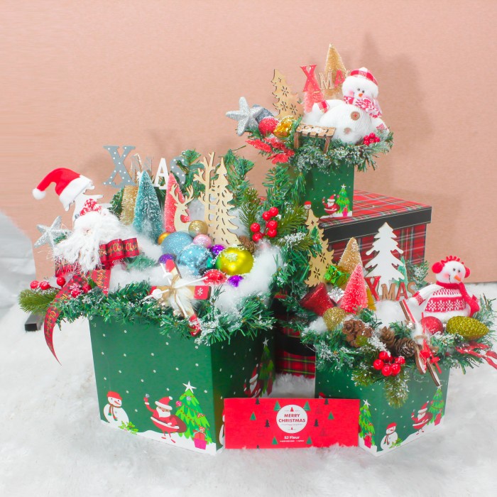 

Paket dekorasi hampers natal christmas parcel 45 - Size L..