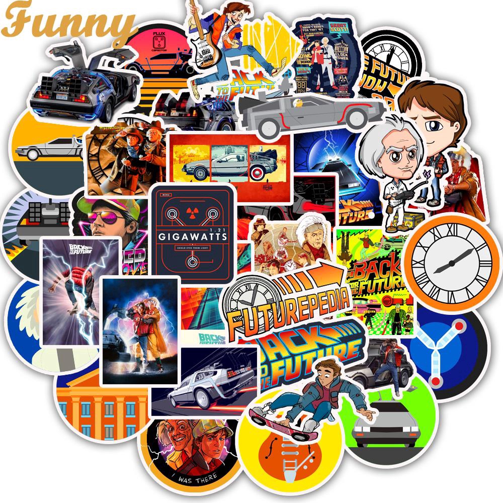 50pcs Classic Graffiti Film Stickers Back To The Future For Mobile / Laptop / Motorcycle