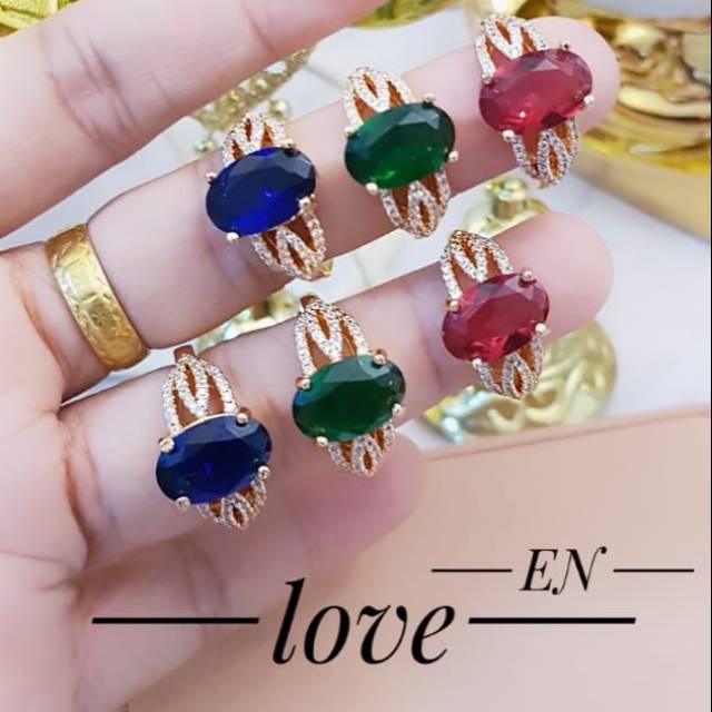 Xuping cincin batu lapis emas 24k 1018